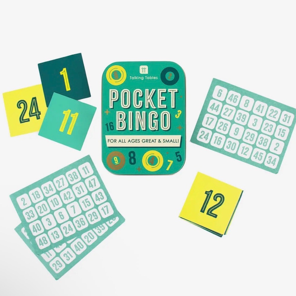NEW (from my boutique) Pocket Bingo Games – Teal & Yellow Travel Bingo